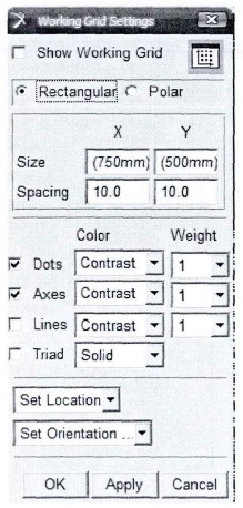 圖3.3工作柵格設置